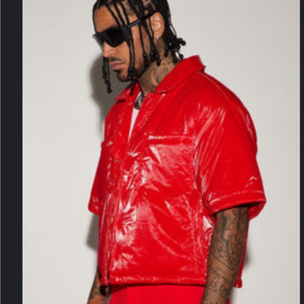 Fashion Nova Vibrant Red Men's Puffer Jacket